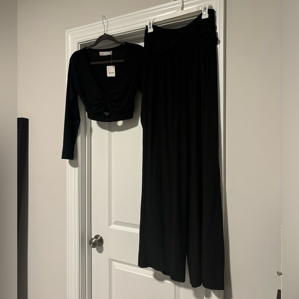 Free People Beach Black Two-Piece Set - Size Medium - NWT